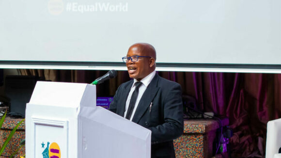 A photo of Timothy, a member of the Equal Zimbabwe steering committee at the launch event.