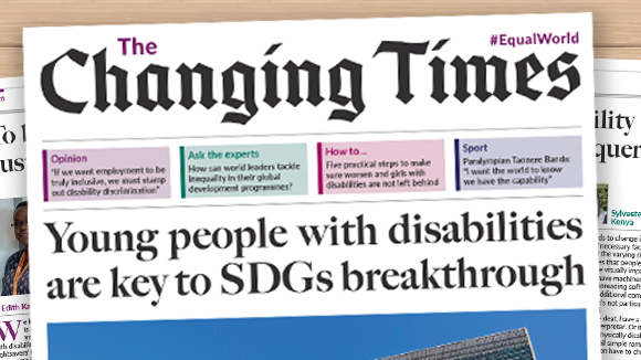 Mock-up of a newspaper called The Changing Times.